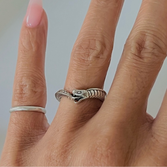 Sterling silver snake ring, dainty snake ring, snake band ring,silver snake band - Picture 1 of 10